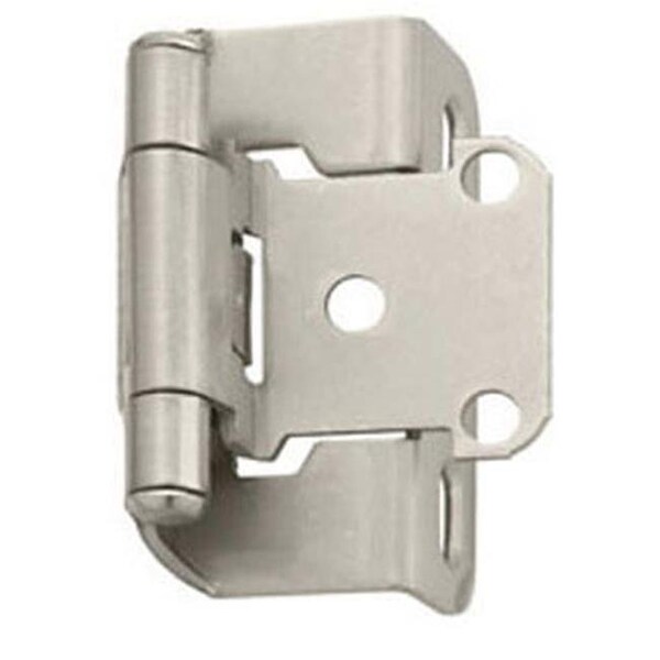 Hd A07550 G10 Amerock Decorative Half Wrap 0.5 in. Overlay Self Closing Cabinet Door Hinge; Satin Nickel pair A07550 G10 - main